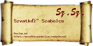 Szvatkó Szabolcs névjegykártya